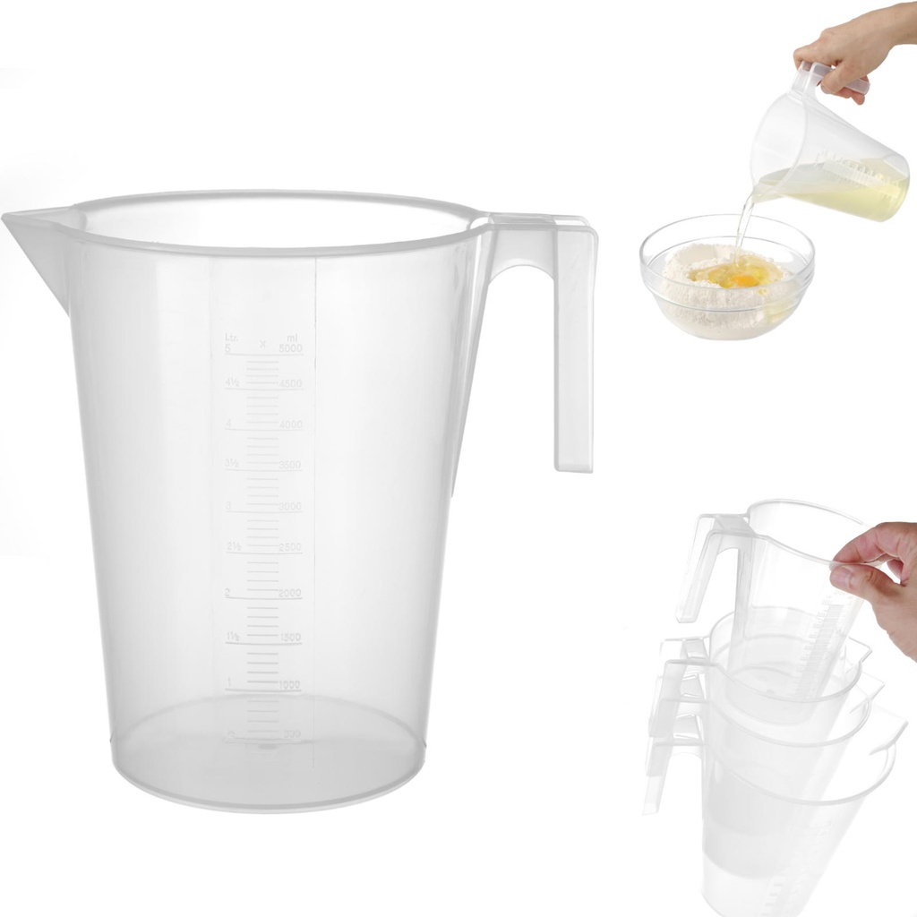 Kitchen measuring jug with polypropylene measuring cup stackable 5L - HENDI 567852