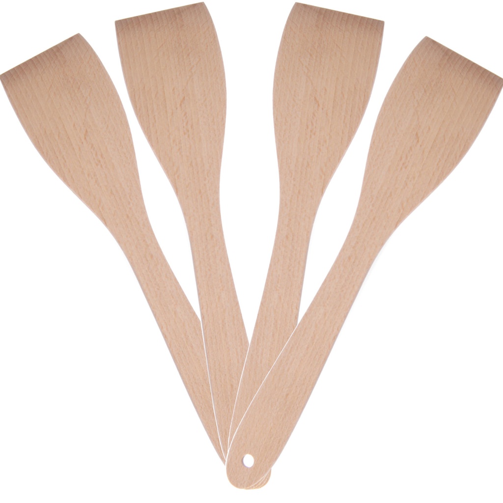 Wooden kitchen spatula for frying 300mm long - SET of 4pcs. - HENDI 525142
