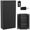 Kontori metallist arhiivikapp 4 riiulit hingedega ustega H 180 cm ANTHRACITE