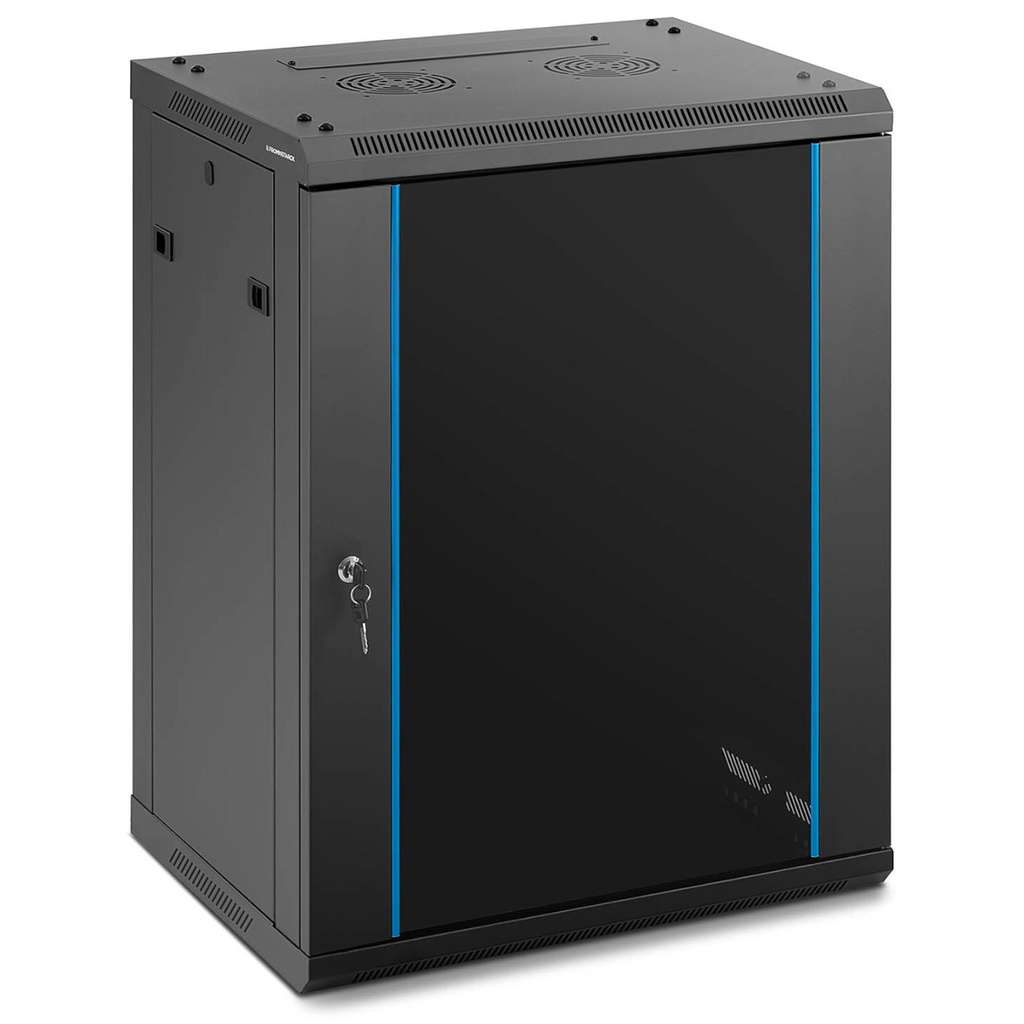 19'' 15U IP20 rippserveririiul kuni 60 kg 60x45x87 cm MUSTA
