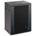 19'' 15U IP20 hanging server rack up to 60 kg 60x45x87 cm BLACK