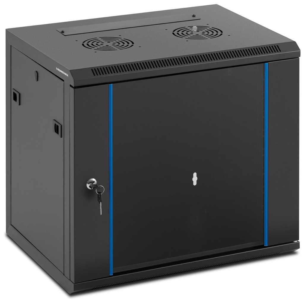 19'' 9U IP20 hanging network server rack up to 60 kg 54x39x49 cm BLACK