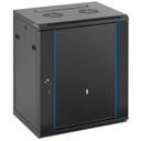 19'' 12U IP20 hanging network server rack up to 60 kg 54x39x62 cm BLACK