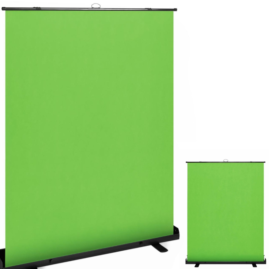 GREEN SCREEN põrandafotograafiline taustaplaat, sissetõmmatav 166,2x199 cm