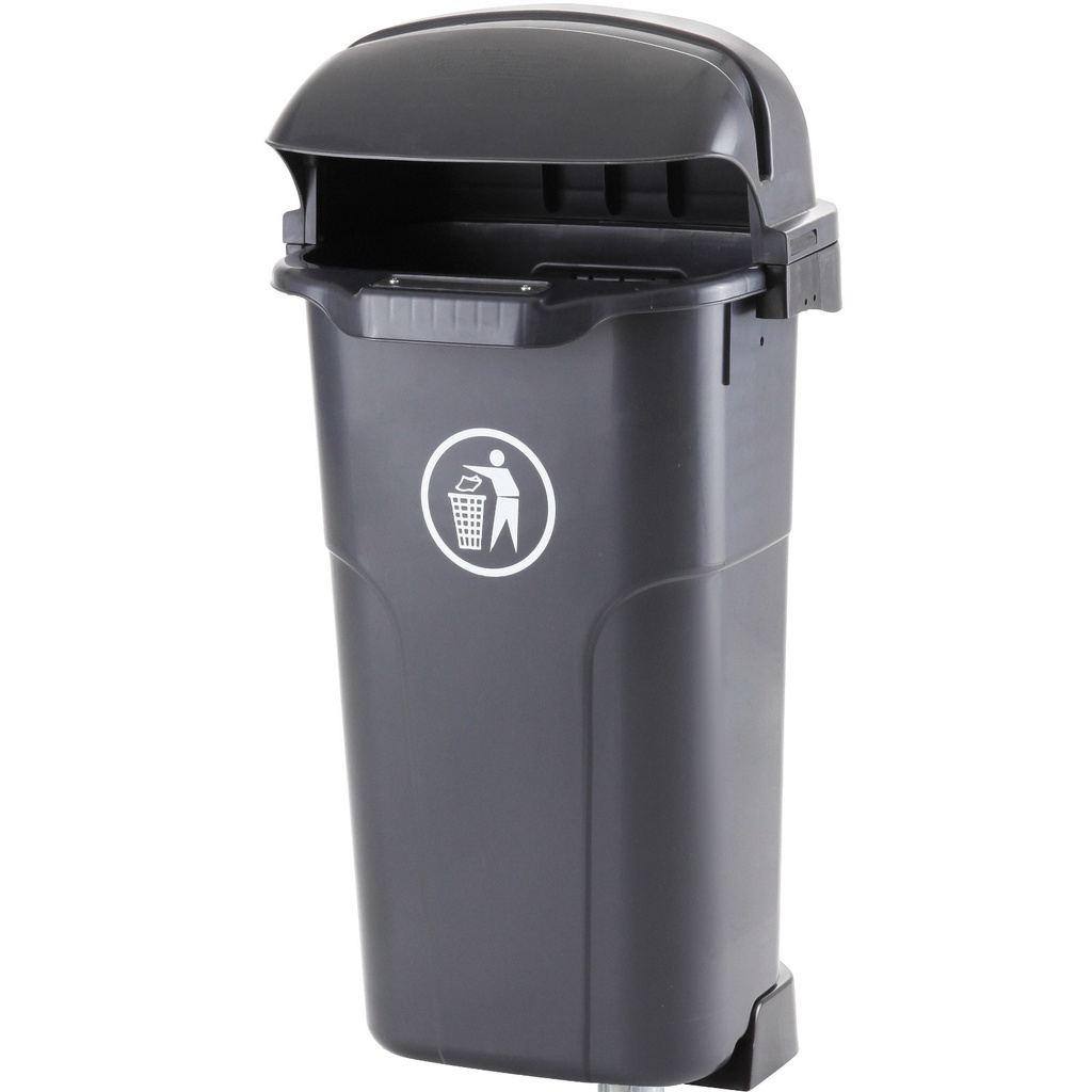 URBAN BIN 50L urban street bucket for post or wall - black