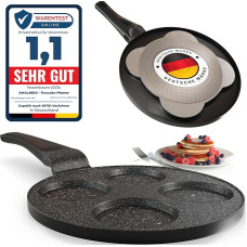 Amalindo pannkoogipann induktsioon, 4 auku, pannkoogi kuju, praemunapann, pannkoogipann, Pannkoogipann, Poffertjes Maker, mittekleepuv pann, munapann, praemunapann, pannkoogipann, läbimõõt 26 cm