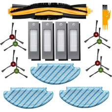 BLUELIRR For Ecovacs Deebot Ozmo T8 AIVI Vacuum Cleaner Robot Accessories, 1 x Main Brush + 8 Side Brushes 4 Filters + 3 x Cloths for Deebot Ozmo T8 AIVI Vacuum Cleaner Robot (1 Free Tool Brush)