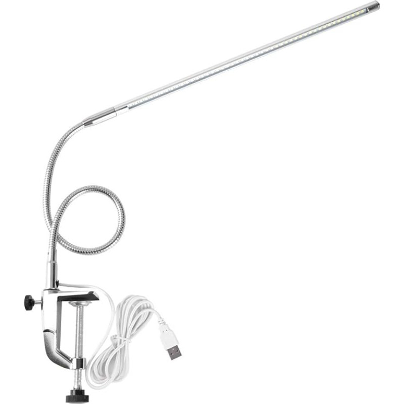 Sonew Desk Lamp Clampable, Tattoo Beauty Lamp with Clamp, LED Table Lamps for Manicure Reading Eyelash Extension Eyebrow Tattoo Manicure - 18 W, 48 Pieces Lamp Bead (Silver)