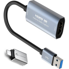 Video Recording Card, 4K Cam Link Card, HDMI to USB Capture Card, 1080P 60HZ, Video Recorder for Games, Streaming, Compatible with Mac OS System, Windows for PS4 PS5, Switch, Xbox1