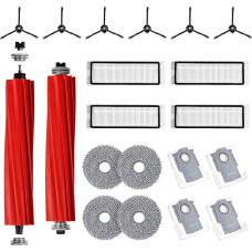 20 Piece Accessory Set for Roborock Q Revo Robot Suction Station, Replacement Parts Includes 2 Main Brushes, 4 Wipes, 4 HEPA Filters, 6 Side Brushes, 4 Dust Bags (Q Revo Black)