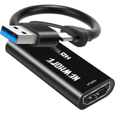 Newhope Video Capture Card, 4K HDMI to USB/USB-C Capture Card, 1080P HD 30fps Live and Record Video Audio Grabber for Gaming, Streaming, Teaching, Video Conference