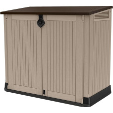 Keter Store-It Out Midi garden storage made of plastic, scales, beige and brown, 130 x 74 x 110 cm