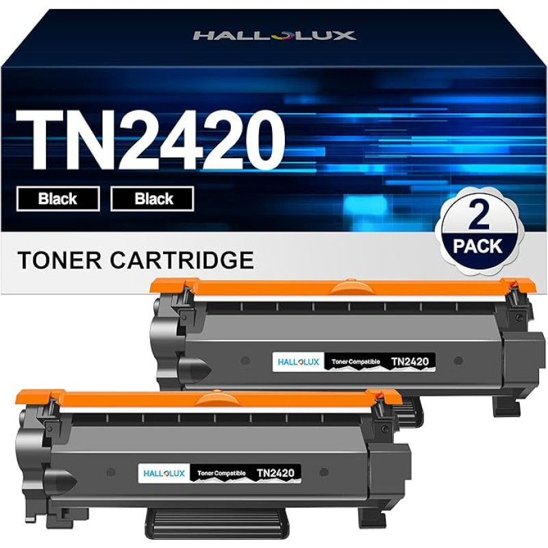 TN2420 TN2410 toonerikassett Ühildub Brother MFC L2710DW MFC-L2710DN HL-L2350DW HL-L2375DW DCP-L2530DW HL-L2310D HL-L2370DN MFC-L2730DW jaoks Brother TN-2420 TN-2410 (2 musta, 2 musta, pakk)