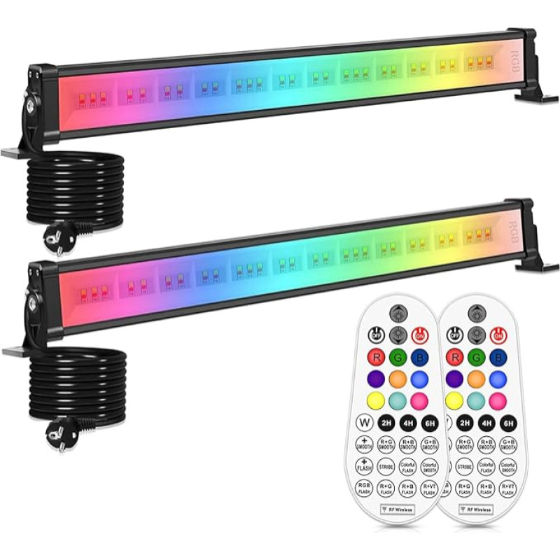 Linke 42 W LED-seina pesumasin koos kaugjuhtimispuldiga RGB LED-valgustus 10 värvi 30 režiimi IP66 veekindel peo valgusvihik koos taimer-mälufunktsiooniga väljas siseruumides aias DJ kodus festivalide kaunistamiseks