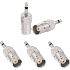Eightwood 3.5 mm to BNC Female Adapter BNC Female to 1/8 Inch TS Male for Antenna, Radio, CCTV, DVR Camera and More (Pack of 5)