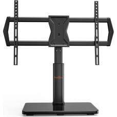 Perlegear TV Stand Swivel 37-65/70-tollise lame- ja kõverate televiisorite jaoks kuni 45 kg, TV Stands kõrgus reguleeritav ja stabiilne, universaalne TV Stend, Max VESA 600 x 400 mm