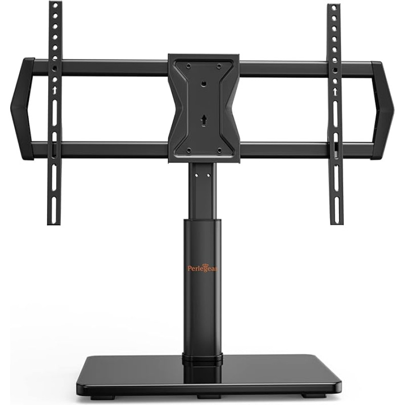 Perlegear TV Stand Swivel 37-65/70-tollise lame- ja kõverate televiisorite jaoks kuni 45 kg, TV Stands kõrgus reguleeritav ja stabiilne, universaalne TV Stend, Max VESA 600 x 400 mm