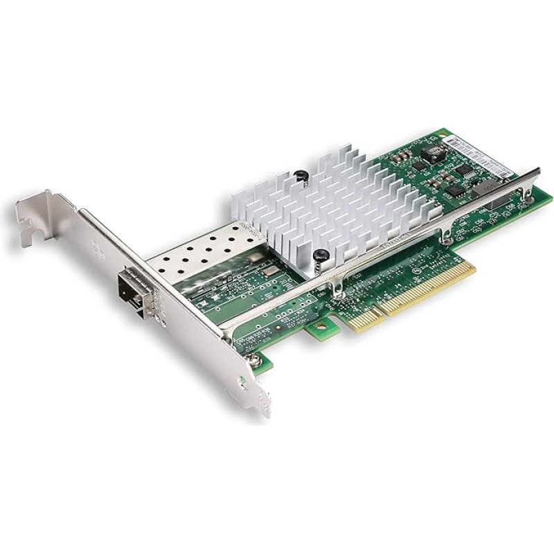 10GB SFP+ võrgukaart, 10Gbe PCI-E võrgukaart Võrdle Intel X520-DA1, Intel 82599EN kiibiga, Üks SFP+ port, PCI Express X8, Ethernet Converged Network Adapter Support Windows Server/Linux/VMware.