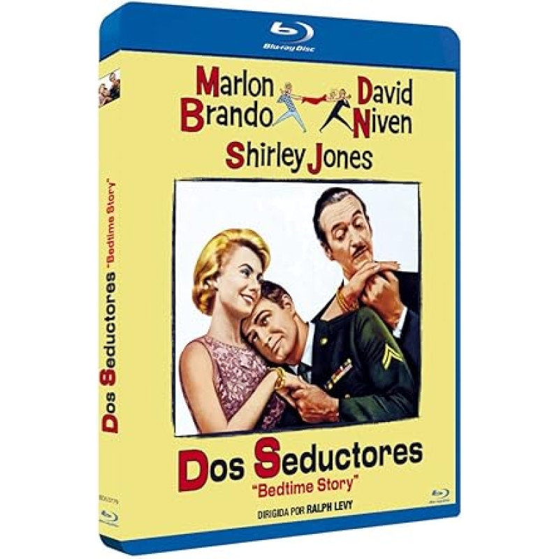 Kaks edukat võrgutaja, Bedtime Story 1964 Blu-Ray Hispaania import saksa heliga, Marlon Brando, David Niven, Shirley Jones