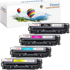 Tinnee 304A Toner Compatible with HP 304A CC530A CC531A CC532A CC533A Toner Cartridges for HP Color Laserjet CP2320 CM2320NF CM2320FXI CP2025 CP2025N CP2025DN (1 Black, 1 Cyan, 1 Magenta, 1 Yellow)