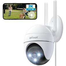 ieGeek 2K Outdoor WiFi Surveillance Camera, PTZ Outdoor IP Camera Surveillance, WiFi Dome Camera with Coloured Night Vision, Motion Detection, Human Motion Sensor, Two-Way Audio