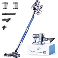 Lubluelu Battery Vacuum Cleaner, 50 Minutes Running Time, Vacuum Cleaner Wireless Suction Power, Battery Vacuum Cleaner Freestanding 25.9 V, 120,000 rpm, Vacuum Cleaner for Pet Hair, Carpet, Hard