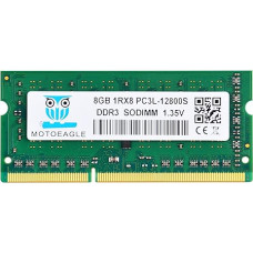 Motoeagle 8GB 1Rx8 PC3L 12800S DDR3L 1600MHz SODIMM RAM DDR3 12800 PC3 1600MHz 204-Pin Non-ECC CL11 Dual Rank Notebook Memory 1.35V