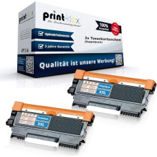 Print-Klex toonerikassetid ühilduvad Brother DCP 7055 DCP 7055 W DCP 7057 DCP 7057 E TN2010 TN-2010 TN 2010 Must topeltpakend Easy Line seeria 2 tk.