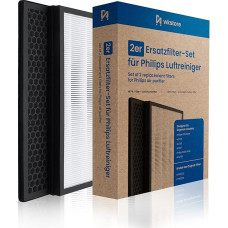 wkstore asendusfiltrite komplekt Philips õhupuhastile AC1214 AC1215 AC1217 AC2729 | HEPA + aktiivsöefilter | Asendab originaalfiltri FY1410/30 FY1413/30 | Ideaalne allergikutele.