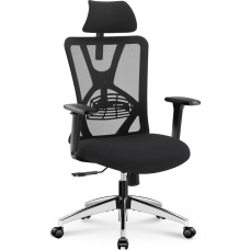 Ticova kontoritool, ergonoomiline töölaua tool, kõrge seljaga ergonoomiline tool reguleeritava nimmetoe, peatoe ja 3D käetoega