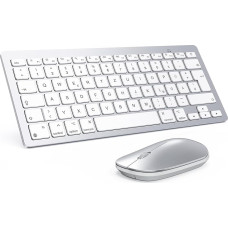OMOTON Bluetooth Keyboard Mouse Set for Mac, Compact Wireless Keyboard and Mouse Combination Compatible with MacBook Pro/Air, iMac, iMac Pro, Mac Mini, Mac Pro, QWERTZ DE Layout, Silver