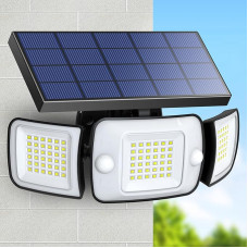 INTELAMP Solar Lights for Outdoor Use with Motion Sensor, 6000 mAh Solar Lights for Outdoor Use, 108 LED Solar Lamp, Outdoor, Ideal for Patio, Porch, Garage, Yard, Streets, IP65 Waterproof