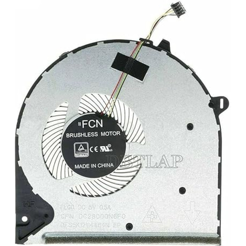 DBTLAP Ventilaator ühildub HP Pavilion 15-DU 15-DW 15s-du 15-DW0043DX 15s-du0096tu 15s-du002TX seeria L52034-001 DC28000N6F0 FCC2 DFS5K12114464N G0 ventilaatoriga