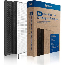 wkstore asendusfiltrite komplekt Philips õhupuhastaja AC2889, AC2887, AC2882, AC3829 jaoks | HEPA + aktiivsöefilter | Asendab originaalfiltri FY2420, FY2422 | Ideaalne allergikutele &