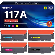 NOGIVY 117A tooner koos kiibiga ühildub HP 117A toonerikomplektiga HP värvilaseriga MFP 179fwg 178nw 178nwg 179fnw 150nw 150a 150w W2070A W2071A W2072A W2073A (must tsüaane kollane magenta, 4 tk).