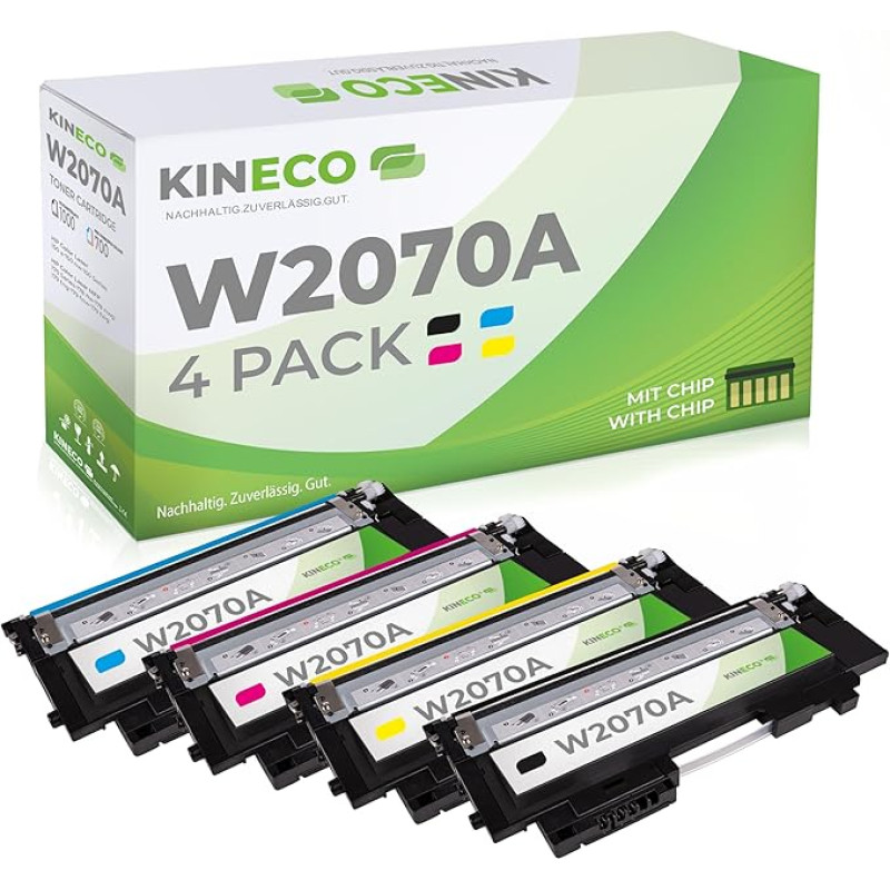 Kineco 117A Toner Set Compatible with HP Color Laser MFP 179fwg 178nwg 150nw 179fnw 178nw 150a W2070A W2071A W2072A W2073A (Black, Cyan, Magenta, Yellow)