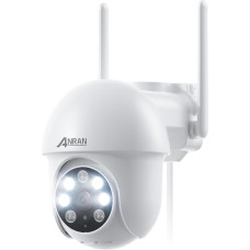 ANRAN FHD 5MP Outdoor WiFi Surveillance Camera, 360 Degree PTZ IP Camera with Automatic Tracking, 30 m Coloured Night Vision with Floodlight, 24/7 Video Recording, 2-Way Audio with Alexa, P3 Max White