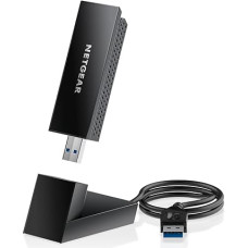 NETGEAR Nighthawk WiFi 6E USB 3.0 adapter (A8000) - AXE3000 Tri-Band Wireless Gigabit kiirus (kuni 3 Gbit/s) Töötab mis tahes WiFi 6 või 6E ruuteriga või võrgusüsteemiga - Windowsi arvutitele