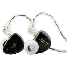 LINSOUL SIMGOT EM6L 1DD + 4BA hübriidajamiga kõrvamonitor, mängukõrvaklapid, HiFi IEM kõrvaklapid 3D trükitud vaiguga korpusega, eemaldatav OFC hõbetatud kaabel (must, SIMGOT EM6L)