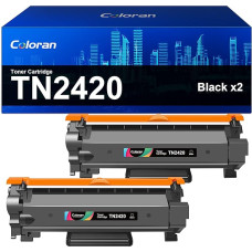 Coloran TN2420 TN-2420 Compatible with Brother TN2420 for Toner Brother MFC L2710DW L2730DW L2750DW HL-L2350DW L2375DW DCP-L2530DW L2550DN (2 Black)