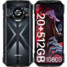 DOOGEE S118 Outdoor Smartphone Android 14 (2024), 20GB RAM + 512GB ROM Outdoor mobiiltelefon ilma lepinguta, 10800mAh (33W) ehitusplatsi mobiiltelefon, 6,58-tolline FHD + 120Hz, 50MP + 12MP öösel
