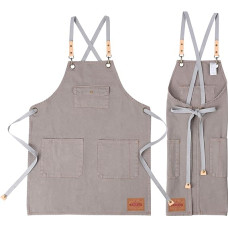 VANTOO Canvas Esikond taskutega meestele naistele Denim Esikond kunstnikule Maalimine Köök Cooking Kokk