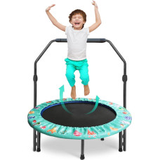 Batuut lastele, diameeter 92 cm Mini koos kokkupandava Bungee Rebounderiga, hüppamine reguleeritava käepidemega ja turvapadjaga, sise- ja välistingimustes poistele ja tüdrukutele.