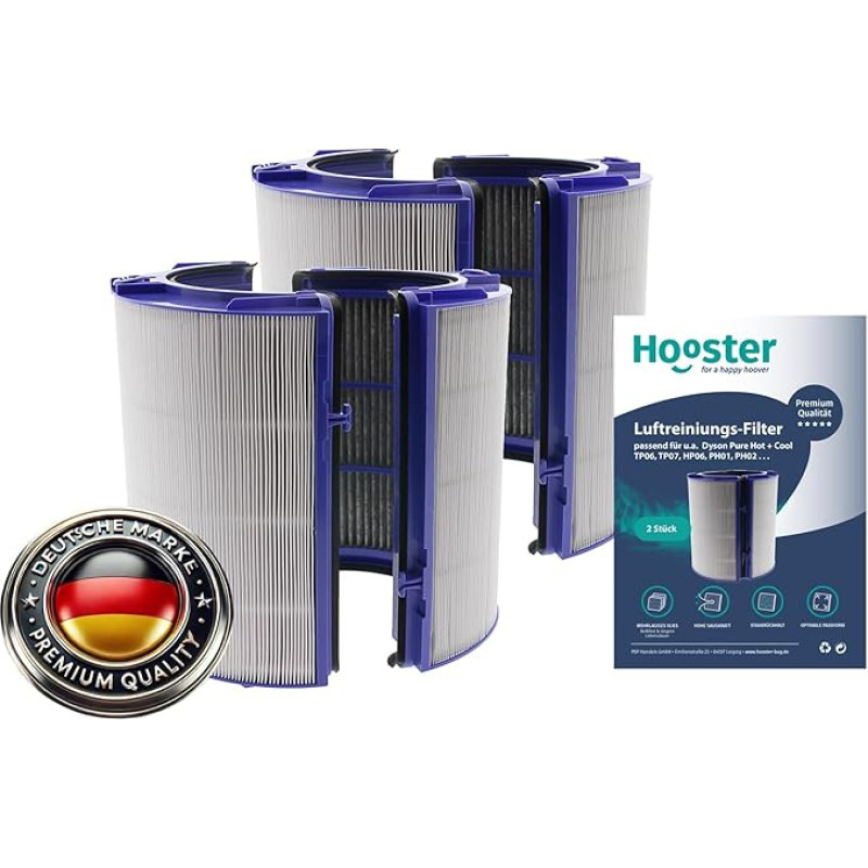2 filtri komplekt, mis sobib Dyson õhupuhastile PH01 PH02 Pure Humidify + Cool ja TP06 HP06 Pure Hot + Cool Cryptomic.