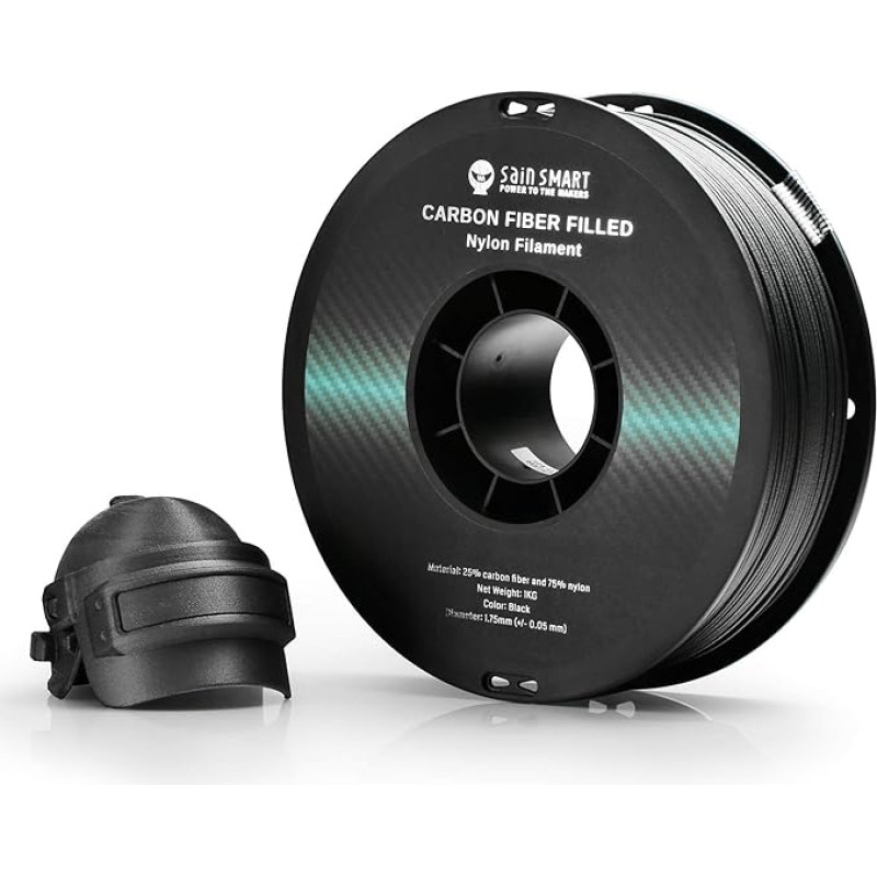 SainSmart 1,75 mm must ePA-CF süsinikkiuga täidetud nailonfilament 1 kg spool 3D printerile