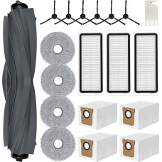 20 Piece Accessory Set for Dreame L20 Ultra, 4 x Mop Mop Pads 4 x Dust Bags 1 x Main Brush 6 x Side Brushes 3 x Filters 1 x Cleaning Brush, Robot Vacuum Cleaner Replacement Parts Accessories