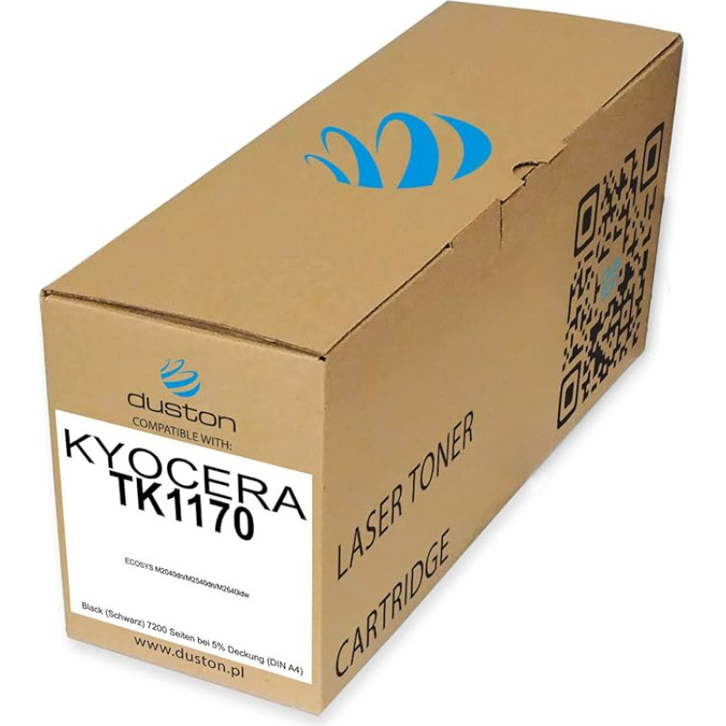 duston TK1170, TK-1170 Black Toner Compatible with Kyocera Ecosys M2040dn M2540dn M2640idw