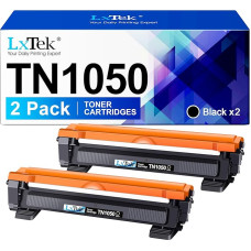 LxTek Compatible Replacement for Brother TN1050 TN 1050 TN-1050 Toner for Brother DCP-1510 DCP-1610W DCP-1612W HL-1110 HL-1112 DCP-1512 HL-1210W HL-1212W MFC-1910W MFC-1810 (2 Black)