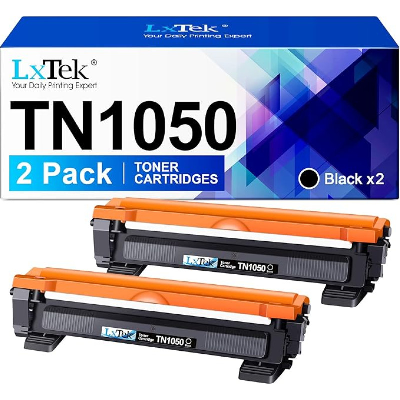 LxTek Compatible Replacement for Brother TN1050 TN 1050 TN-1050 Toner for Brother DCP-1510 DCP-1610W DCP-1612W HL-1110 HL-1112 DCP-1512 HL-1210W HL-1212W MFC-1910W MFC-1810 (2 Black)