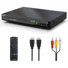 Blu-ray mängija telerile, kompaktne 1080P HD Bluray DVD mängija HDMI, AV, koaksiaalväljundiga, USB sisend, kõik piirkondlikud DVD-d ja piirkonna B/2 Blu-ray plaadimängija, metallist korpusega